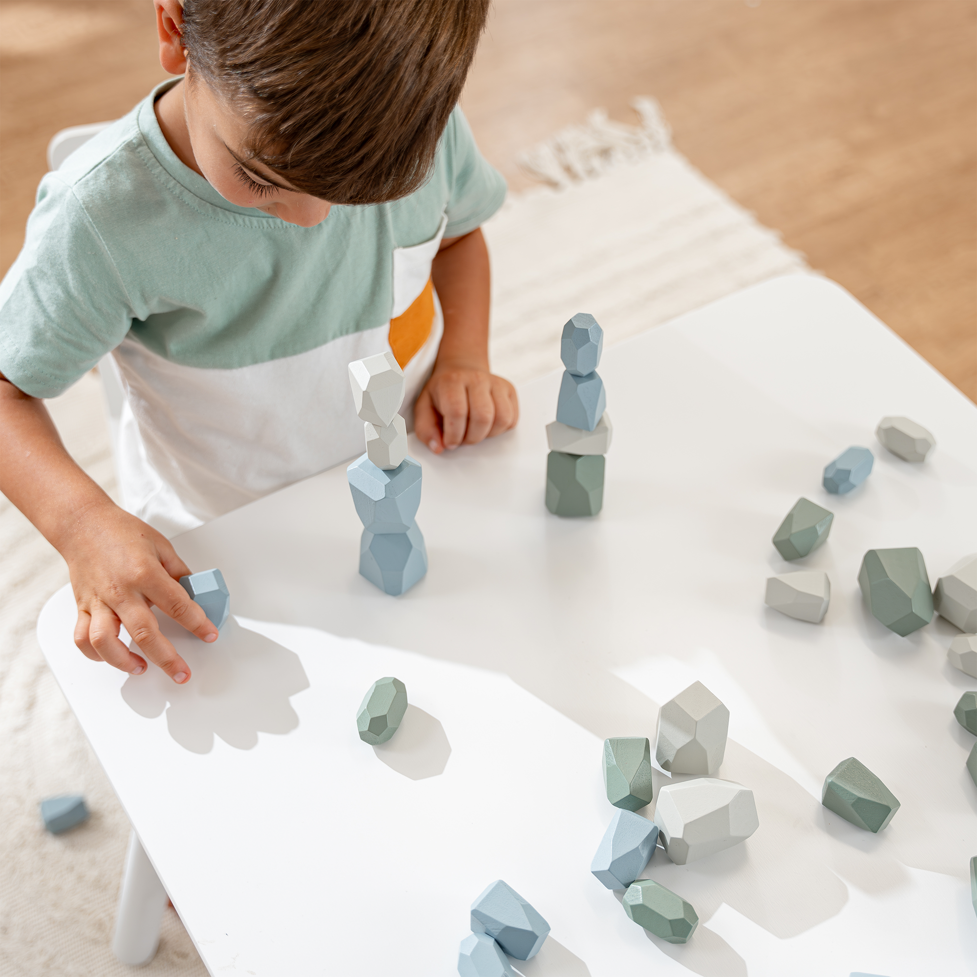 Stacking Rocks, 36 pcs Wooden Stacking Stones by Comfy Cubs