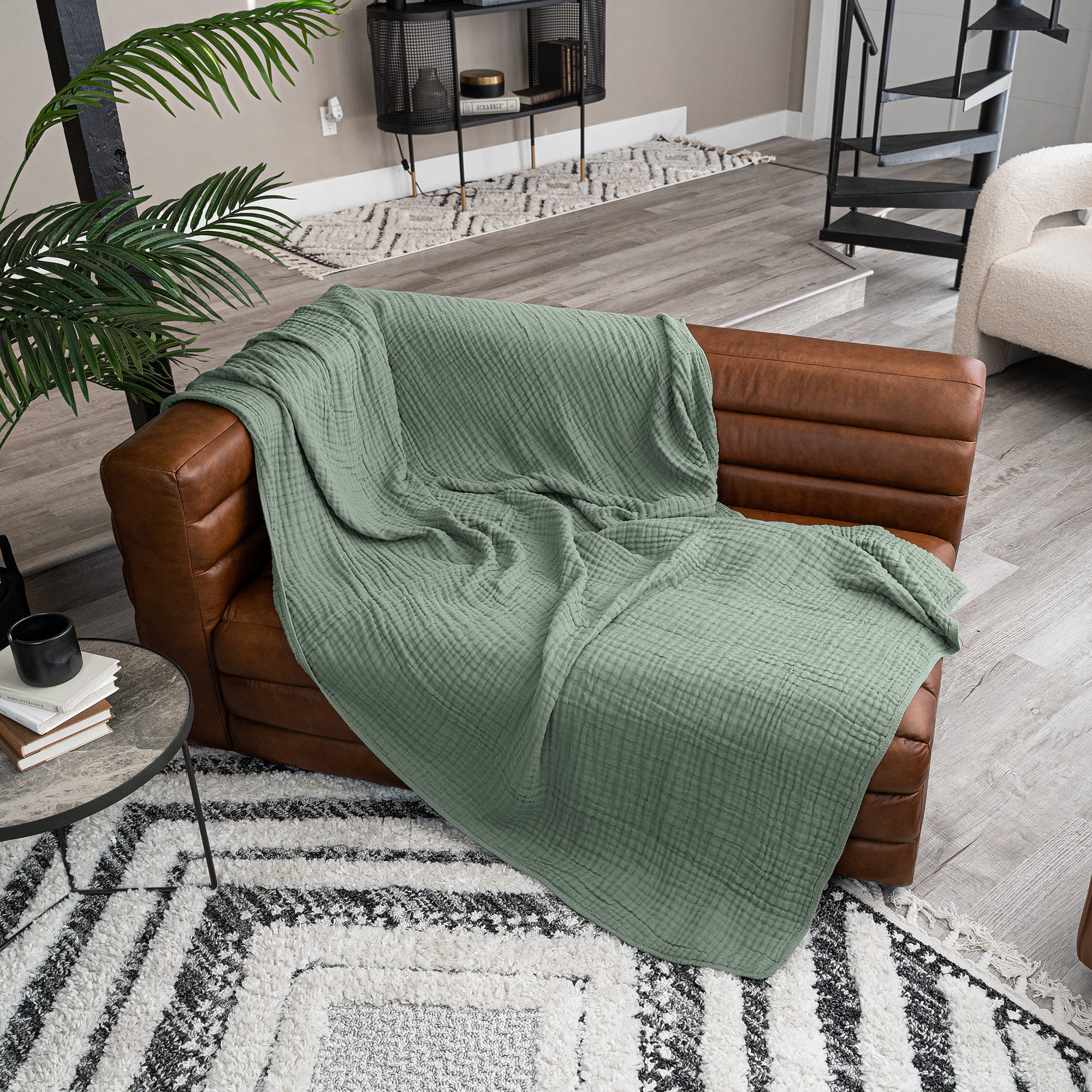 Muslin Blanket for Adults, 6-Layer Bedding by Comfy Cubs