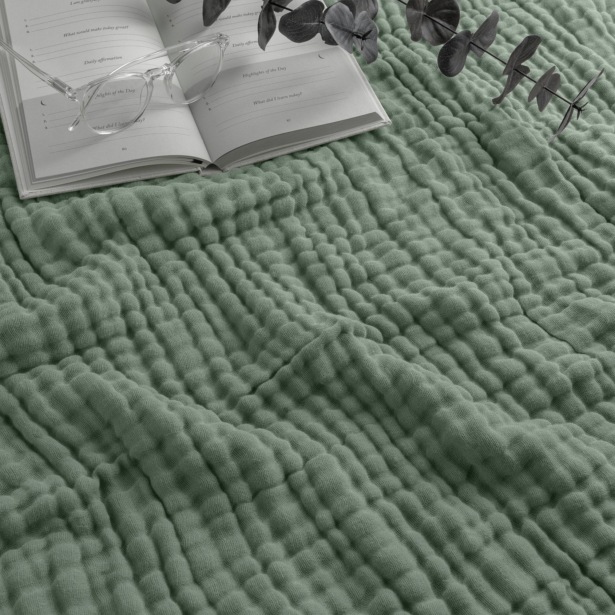 Muslin Blanket for Adults, 6-Layer Bedding by Comfy Cubs
