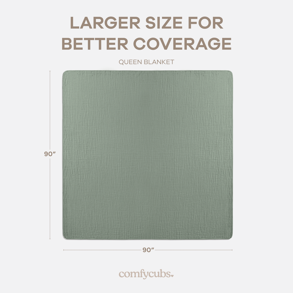 Muslin Blanket for Adults, 6-Layer Bedding by Comfy Cubs