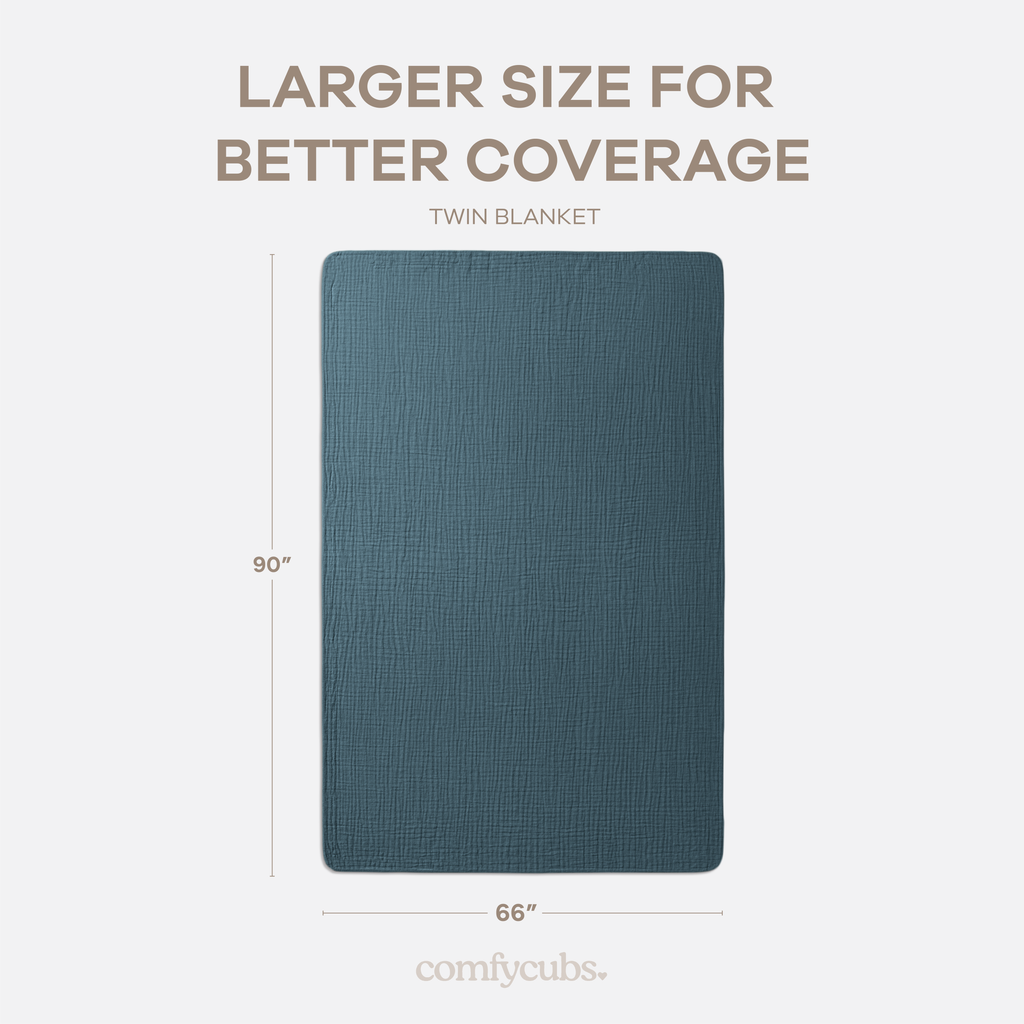 Muslin Blanket for Adults, 6-Layer Bedding by Comfy Cubs