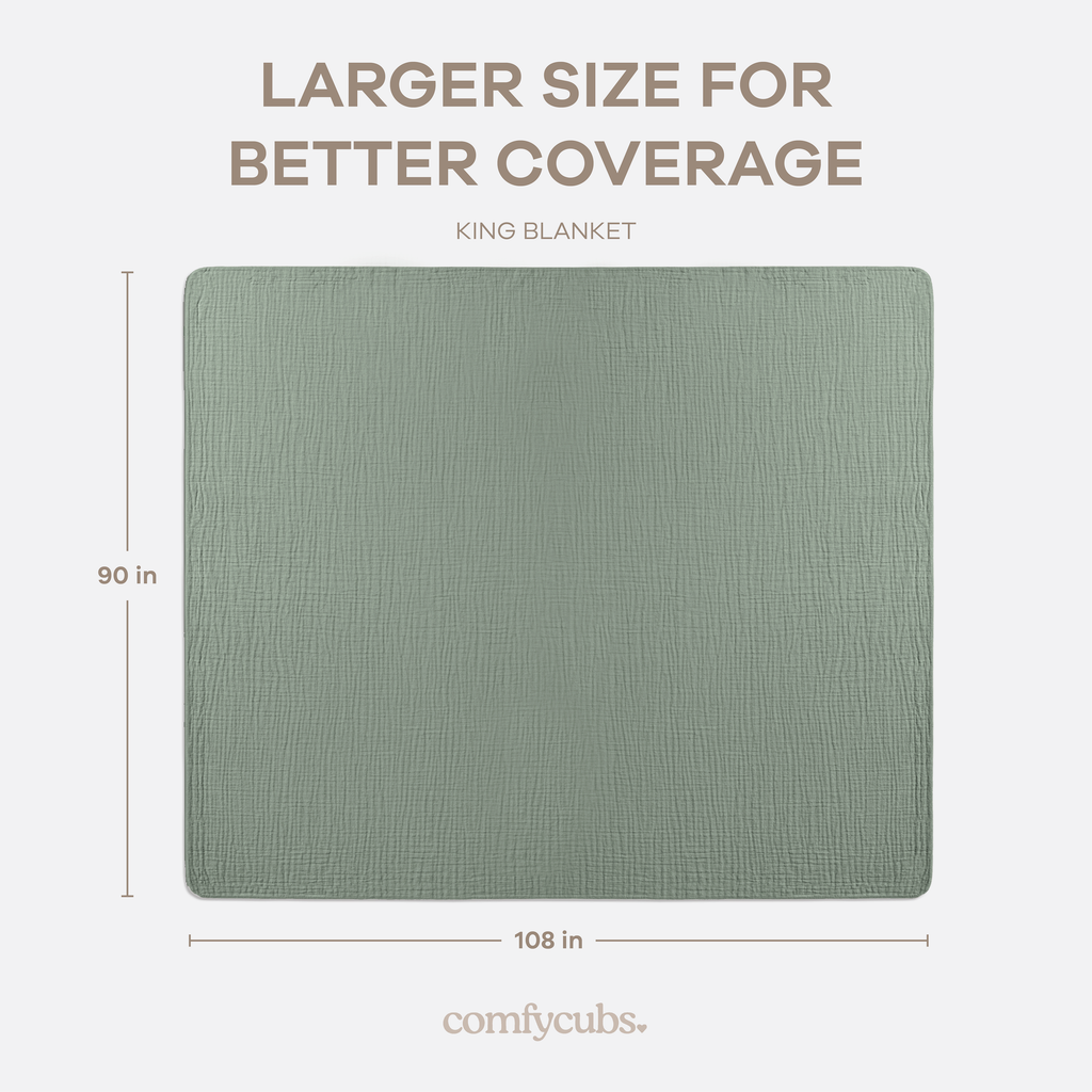 Muslin Blanket for Adults, 6-Layer Bedding by Comfy Cubs