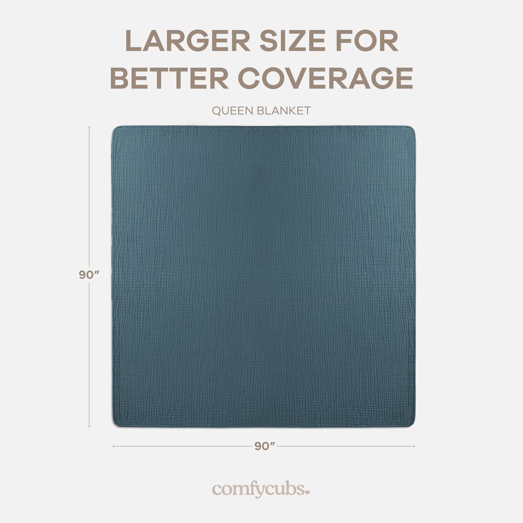 Muslin Blanket for Adults, 6-Layer Bedding by Comfy Cubs